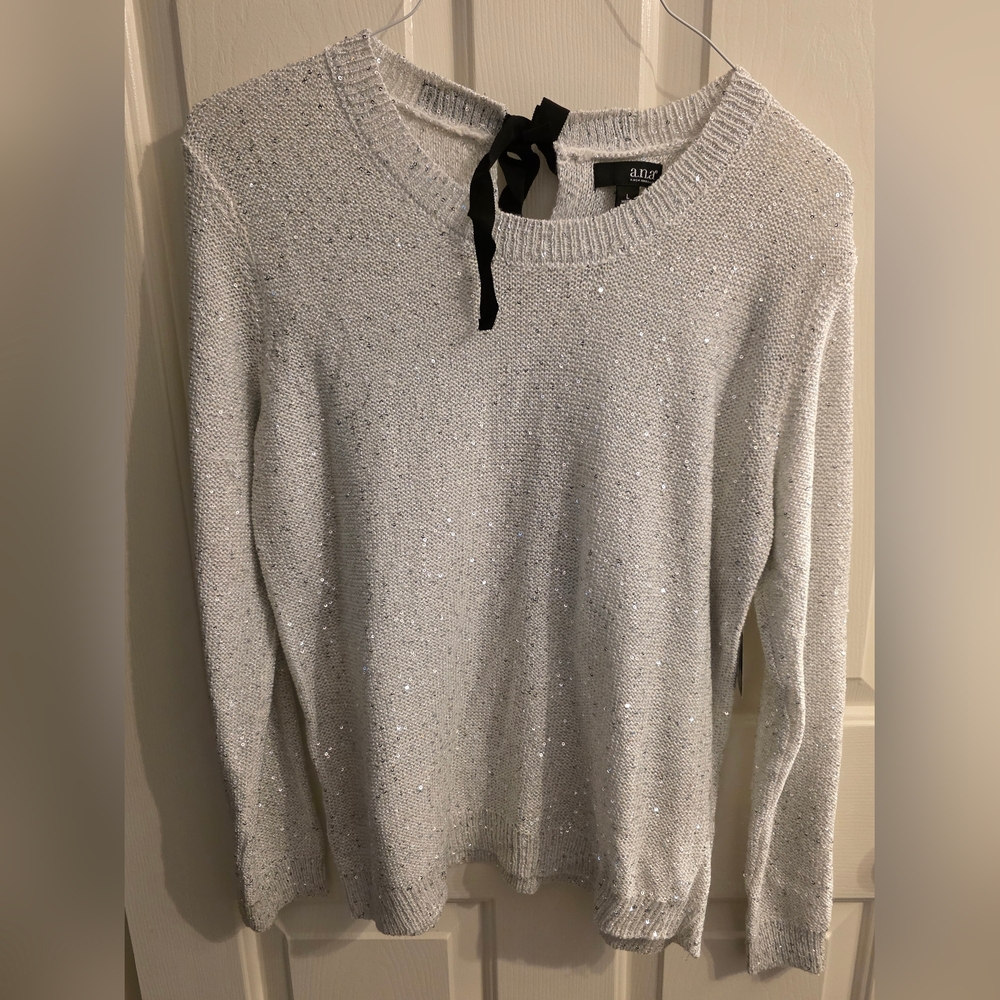 A New Day Women's Shimmering Gray Sweater
